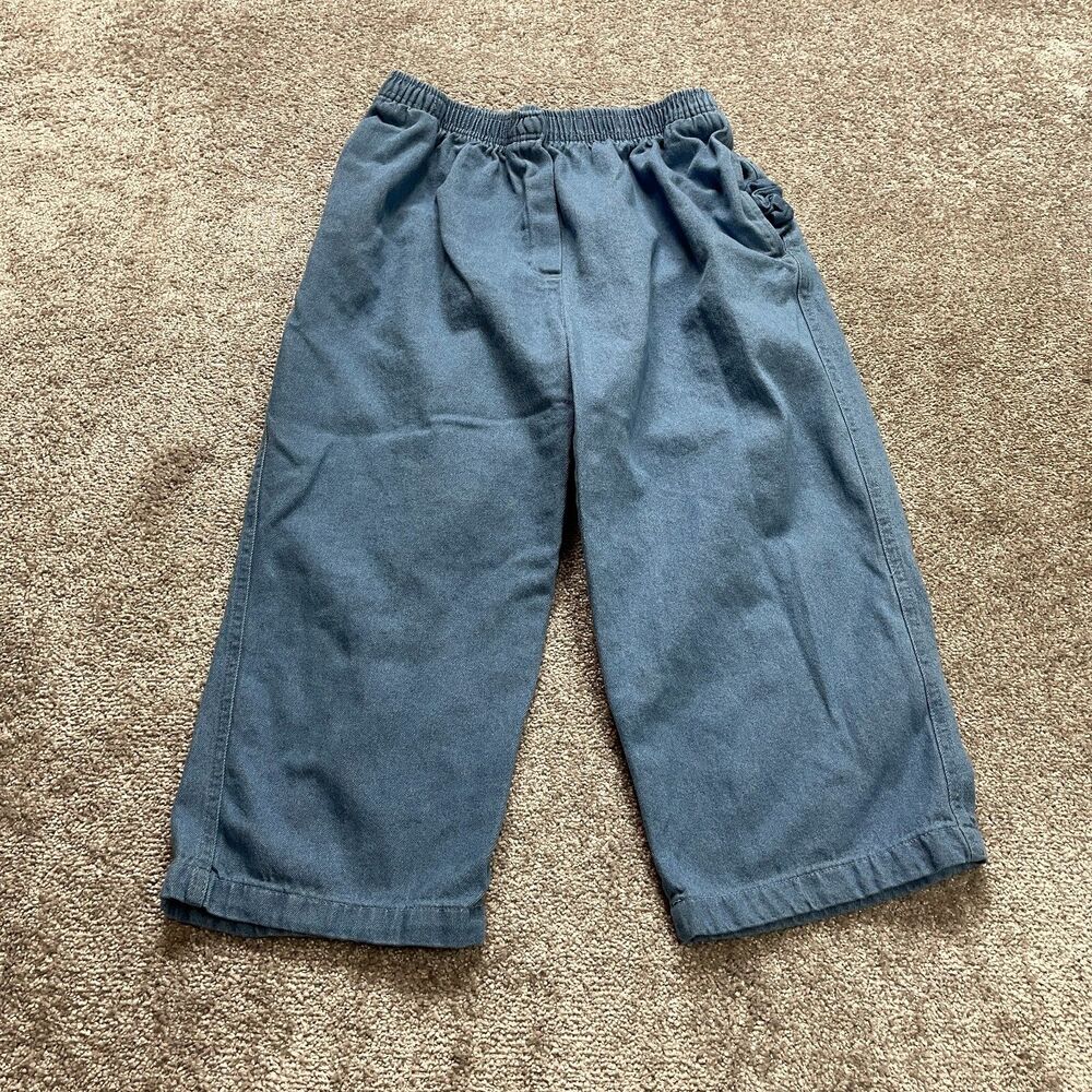 Woman Within Pull On Jeans Pants Womens Plus 16W Medium Wash Cropped Classic Fit
